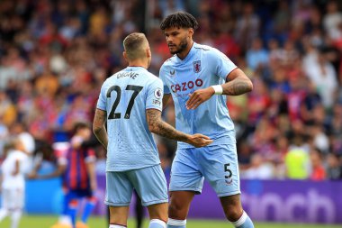 Lucas Digne of Aston Villa and Tyrone Mings of Aston Villa seen prior to kick off. 
