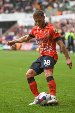 Jordan Clark #18 of Luton Town in action during the game 
