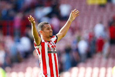 Iliman Ndiaye #29 of Sheffield United celebrates winning the game