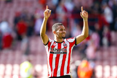 Iliman Ndiaye #29 of Sheffield United celebrates winning the game