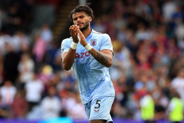 Tyrone Mings of Aston Villa acknowledges fans.
