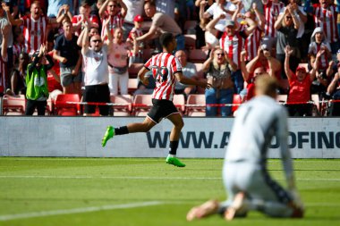 Iliman Ndiaye #29 of Sheffield United Celebrates scoring a goal to make it 3-0
