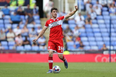 Darragh Lenihan #26 of Middlesbrough tries to direct play from the back