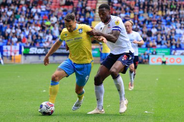 Lee Gregory #9 of Sheffield Wednesday and Ricardo Santos #5 of Bolton Wanderers challenge for the ball