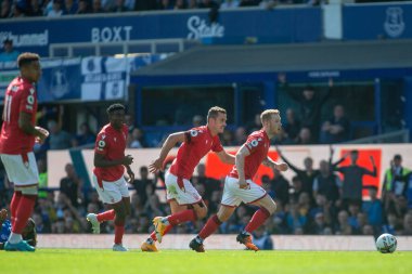 Forest break forward in numbers as Lewis OBrien #14 of Nottingham Forest collects the ball 