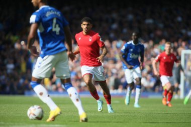 Morgan Gibbs-White #10 of Nottingham Forest looks to make an impact after coming on as a substitute 
