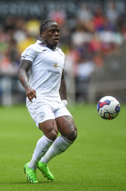 Michael Obafemi #9 of Swansea City in action during the game 