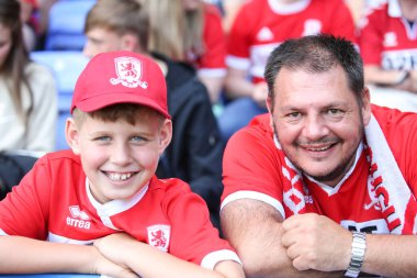 Middlesbrough fans seen in the stands at half time