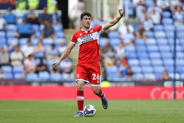 Darragh Lenihan #26 of Middlesbrough tries to direct play from the back