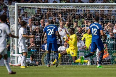 Jack Harrison #11 of Leeds United scores a goal and makes the score 3-0 during the second half 