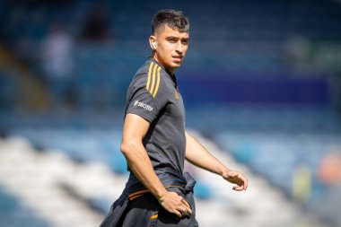Marc Roca #8 of Leeds United arrives at Elland Road Stadium ahead of this afternoon's game 