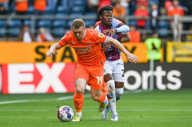 Shayne Lavery #19 of Blackpool in action during the game