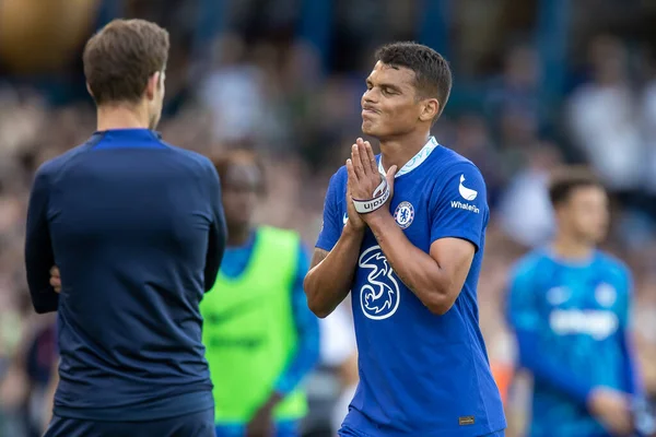 Dejected Thiago Silva Chelsea Walks Pitch Full Time — Stok fotoğraf