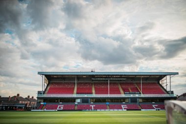 A general view of Blundell Park before kickoff between Grimsby Town and Nottingham Forest