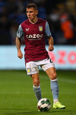 Lucas Digne #27 of Aston Villa in action during the game