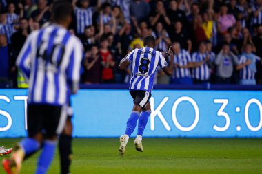 Dennis Adeniran #8 of Sheffield Wednesday Celebrates scoring a goal to make it 3-0