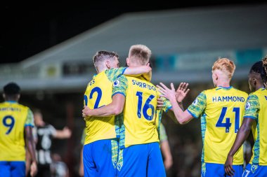 Sam Surridge #16 of Nottingham Forest celebrates his second and his teams third of the game