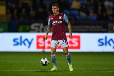 Lucas Digne #27 of Aston Villa in action during the game
