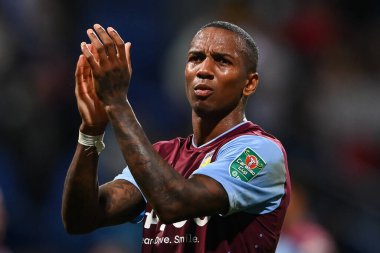 Ashley Young #18 of Aston Villa  applauds the fans at the end of the game