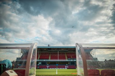 A general view of Blundell Park before kickoff between Grimsby Town and Nottingham Forest