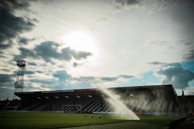A general view of Blundell Park before kickoff between Grimsby Town and Nottingham Forest