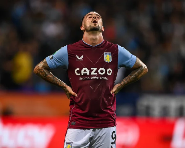 Danny Ings #9 of Aston Villa reacts to a missed chance