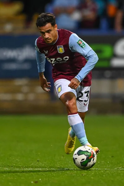Philippe Coutinho #23 of Aston Villa makes a break with the ball