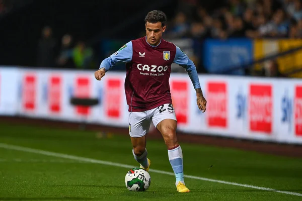 Philippe Coutinho #23 of Aston Villa makes a break with the ball