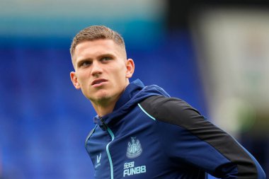 Sven Botman #4 of Newcastle United inspects the pitch before the game