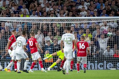 Mateusz Klich #43 of Leeds United takes a shot and scores in the second half to make it 3-1