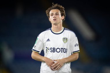 Brenden Aaronson #7 of Leeds United during the post match warm down
