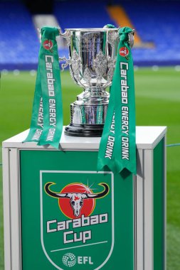 The Carabao Cup on display before the match