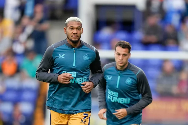 Joelinton #7 of Newcastle United warms up before the game