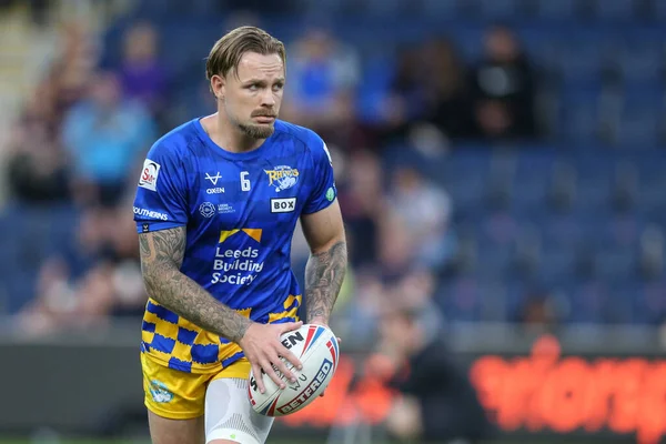 Blake Austin #6 of Leeds Rhinos during pre-game warm up