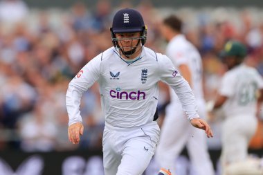 Ollie Pope of England in action during the 2nd Test