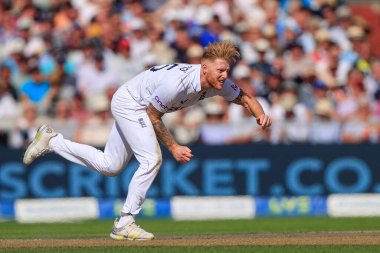 Ben Stokes bowling for England