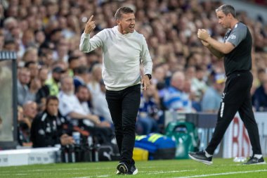 Jesse Marsch manager of Leeds United reacts during the game