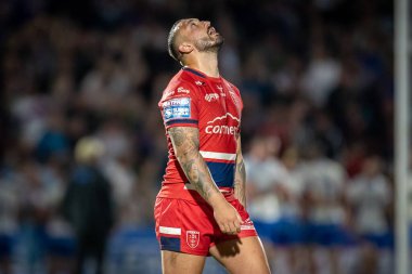 A dejected Elliot Minchella #17 of Hull KR after the game 