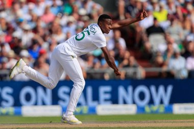 Kagiso Rabada of South Africa in bowling action during the 2nd Test