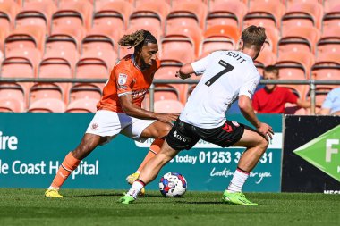 Dominic Thompson #23 of Blackpool in action during the game