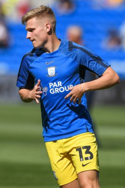 Ali McCann (13) of Preston North End during the pre-game warmup 