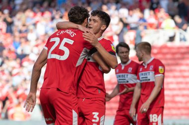 Matt Crooks #25 of Middlesbrough celebrates his goal with Ryan Giles and makes the score 2-0 during the first half 