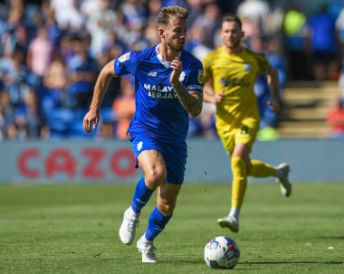 Joe Ralls #8 of Cardiff City  in action during the game 