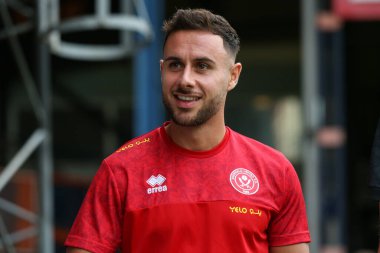 George Baldock #2 of Sheffield United arriving at the stadium