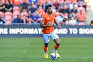 Jordan Lawrence-Gabriel #4 of Blackpool in action during the game