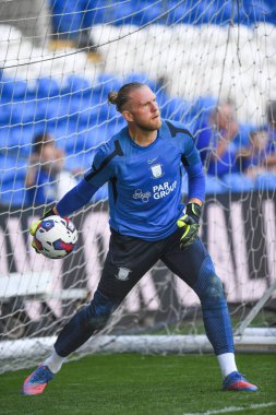 David Cornell (25) of Preston North End during the pre-game warmup 