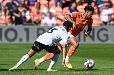 Jordan Lawrence-Gabriel #4 of Blackpool in action during the game