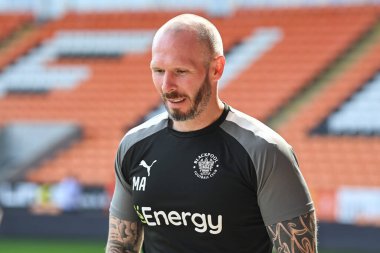 Michael Appleton manager of Blackpool arrives at Bloomfield Road