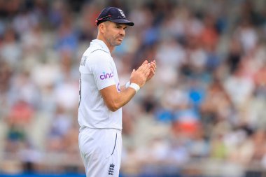 James Anderson of England applauds his teams efforts