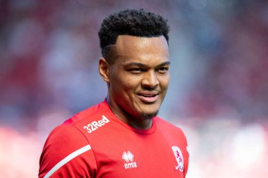 New signing Rodrigo Muniz #9 of Middlesbrough during the pre match warm up 